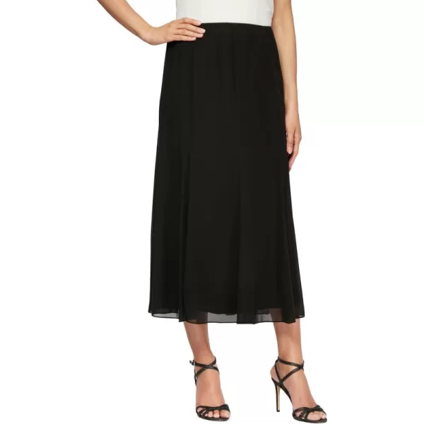 Alex Evenings Womens Midi Length Formal Skirt Reg and PetiteBlack