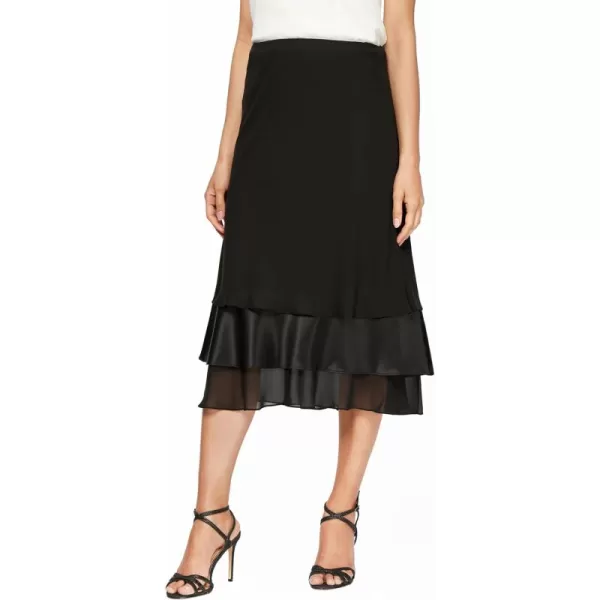 Alex Evenings Womens Midi Length Formal Skirt Reg and PetiteBlack Tier