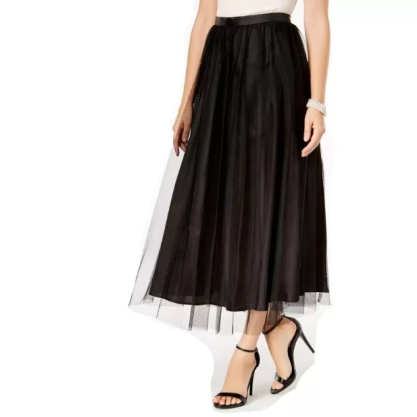 Alex Evenings Womens Midi Length Formal Skirt Reg and PetiteBlack Tulle