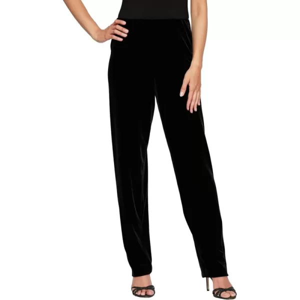 Alex Evenings Womens Straight Leg Full Length Velvet Dress Pant Regular PetiteBlack Slim