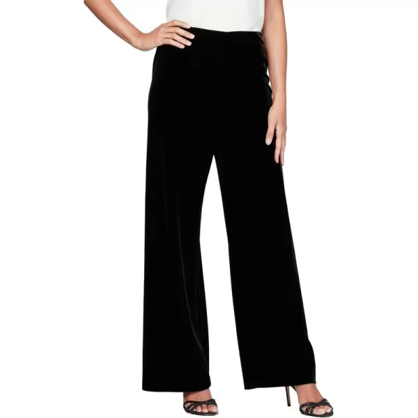 Alex Evenings Womens Straight Leg Full Length Velvet Dress Pant Regular PetiteBlack Velvet Wide Leg