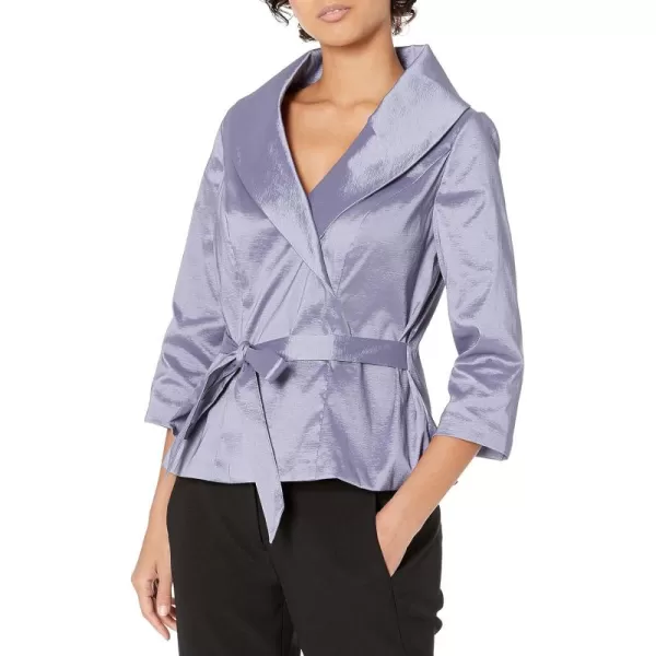 Alex Evenings Womens Stretch Taffeta 34 Sleeve Formal Blouse Special Occasion Dress ShirtLavender