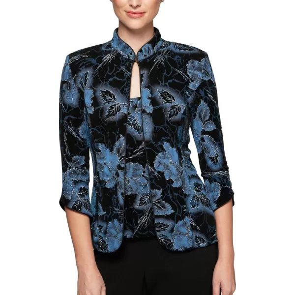 Black/Blue Floral