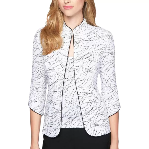 Alex Evenings Womens Top and Jacket SetWhiteBlack