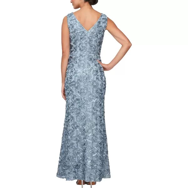 Alex Evenings Womens Dress and Shawl SetSlate Blue