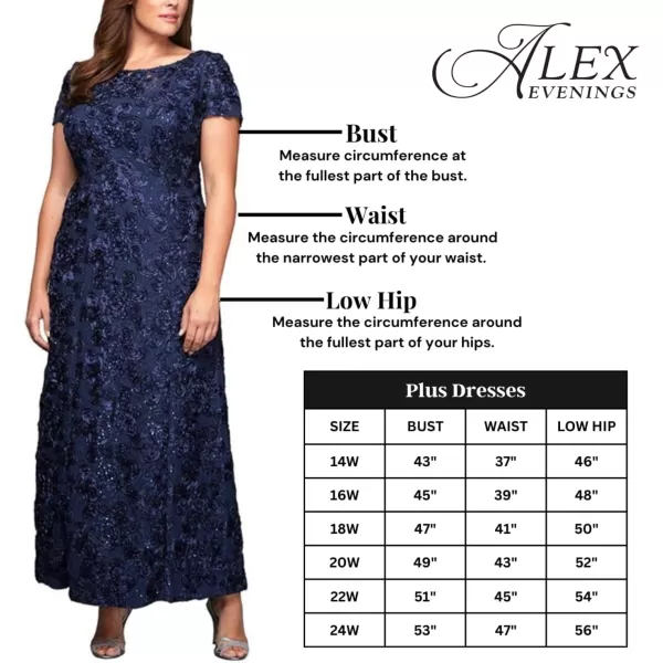 imageAlex Evenings Womens Long Rosette Mother of The Bride Dress with Short Sleeves Formal Gown Wedding Guest Plus SizeEmerald