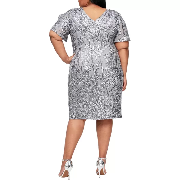 imageAlex Evenings Womens Plus Size Short Sequin DressSilver