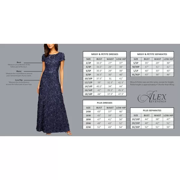 Alex Evenings Womens Plus Size Tea Length Dress with Rosette DetailNavy Tie Front