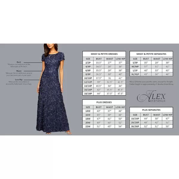 Alex Evenings Womens Plus Size Tea Length Dress with Rosette DetailViolet