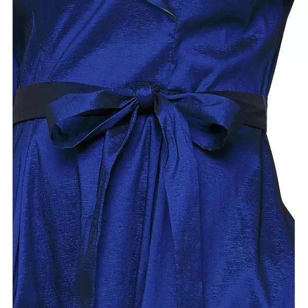 Alex Evenings Womens Portrait Collar Dress with Full Skirt Pockets and Tie BeltRoyal