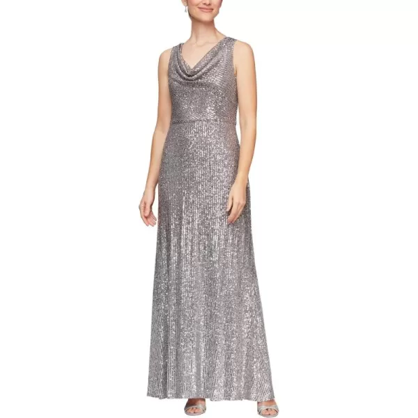 imageAlex Evenings Womens Plus Size Long Sequin DressSilver Multi