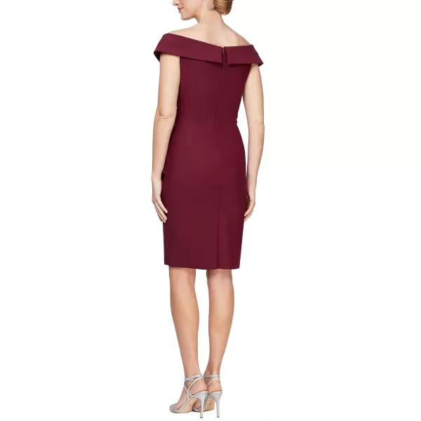 imageAlex Evenings Womens Slimming Short OffTheShoulder Sheath DressWine