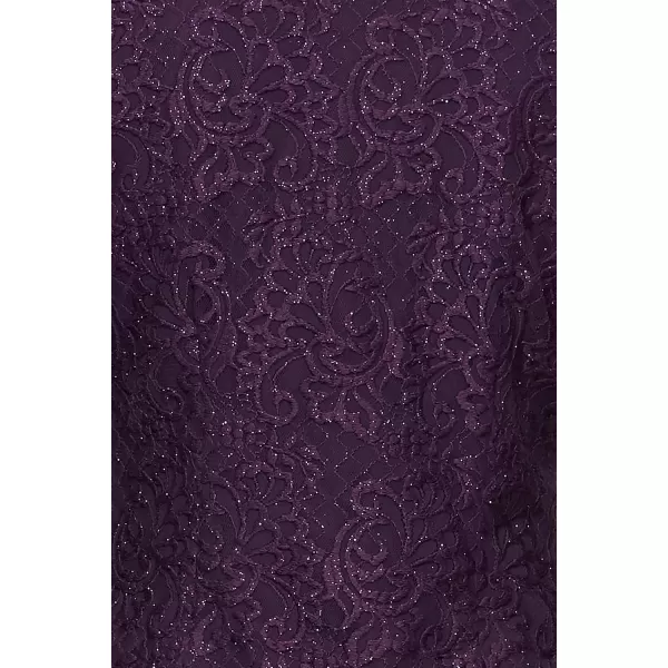 imageAlex Evenings Womens Two Piece Mother of The Bride Dress with Lace Jacket Petite and Regular SizesAubergine