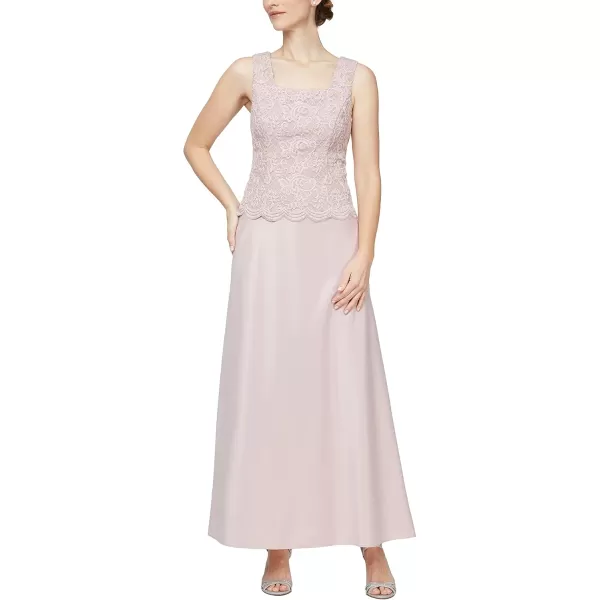 imageAlex Evenings Womens Two Piece Mother of The Bride Dress with Lace Jacket Petite and Regular SizesBlush