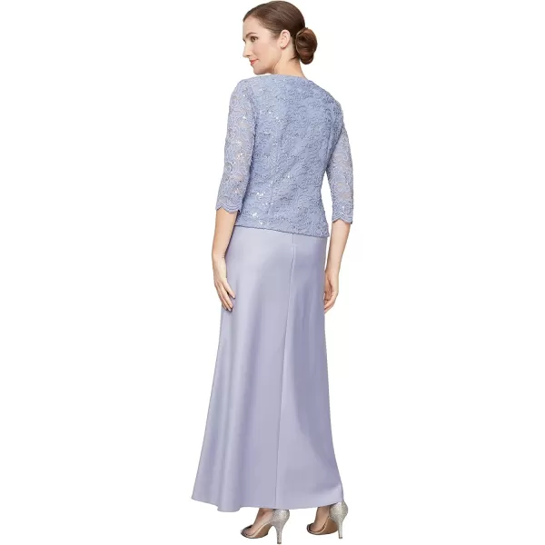 imageAlex Evenings Womens Two Piece Mother of The Bride Dress with Lace Jacket Petite and Regular SizesLavendar