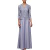 imageAlex Evenings Womens Long Two Piece Mother of The Bride Dress with Lace Jacket Wedding Guest FormalIris