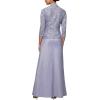imageAlex Evenings Womens Long Two Piece Mother of The Bride Dress with Lace Jacket Wedding Guest FormalIris