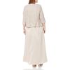 imageAlex Evenings Womens Long Two Piece Mother of The Bride Dress with Lace Jacket Wedding Guest FormalTaupe