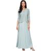 imageAlex Evenings Womens Long Two Piece Mother of The Bride Dress with Lace Jacket Wedding Guest FormalIce Sage