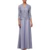 imageAlex Evenings Womens Long Two Piece Mother of The Bride Dress with Lace Jacket Wedding Guest FormalIris
