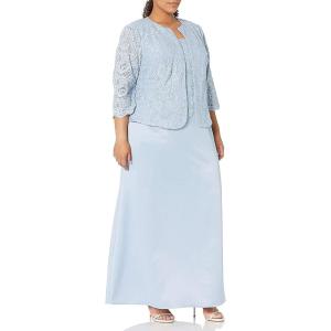 imageAlex Evenings Womens Long Two Piece Mother of The Bride Dress with Lace Jacket Wedding Guest FormalHydrangea