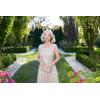 imageAlex Evenings Womens Long VNeck Embroidered Mother of The Bride Dress WCap Sleeves Full Skirt Petite and Regular SizesTaupe