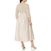 imageAlex Evenings Womens Plus Size Satin Ballgown Dress with SleeveTaupe
