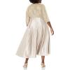 imageAlex Evenings Womens Plus Size Satin Ballgown Dress with SleeveTaupe