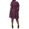 imageAlex Evenings Womens Plus Size Short Flutter Sleeve DressBright Plum