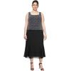 imageAlex Evenings Womens Tea Length Mother of The Bride Jacket Dress Formal Events Wedding Guest Plus SizeBlack and White