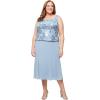 imageAlex Evenings Womens Tea Length Mother of The Bride Jacket Dress Formal Events Wedding Guest Plus SizeDusty Blue
