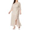 imageAlex Evenings Womens Plus Size Long Dress with Knot Front DetailBuff