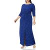 imageAlex Evenings Womens Plus Size Long Dress with Knot Front DetailElectric Blue Glitter