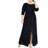 imageAlex Evenings Womens Plus Size Long Dress with Knot Front DetailNavy