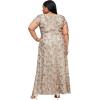 imageAlex Evenings Womens Long Rosette Mother of The Bride Dress with Short Sleeves Formal Gown Wedding Guest Plus SizeChampagne