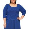 imageAlex Evenings Womens PlusSize Mock Dress with SequinLace BodiceElectric Blue