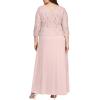 imageAlex Evenings Womens PlusSize Mock Dress with SequinLace BodiceShell Pink