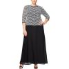 imageAlex Evenings Womens PlusSize Mock Dress with SequinLace BodiceBlackWhite