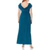 imageAlex Evenings Womens Long Cowl Neckline Mother of The Bride Dress Formal Event Gown Petite and Regular SizesTeal
