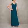 imageAlex Evenings Womens Long Dress with Knot Front DetailDeep Teal