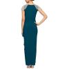 imageAlex Evenings Womens Long Dress with Knot Front DetailDeep Teal