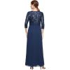 imageAlex Evenings Womens Long Lace Top Empire Waist Dress Navy Sequin 4