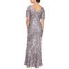 imageAlex Evenings Womens Long Mother of The Bride Sequin Dress with Cold Shoulder Flutter Sleeves Petite and Regular SizesIcy Orchid