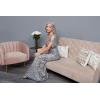 imageAlex Evenings Womens Long Mother of The Bride Sequin Dress with Cold Shoulder Flutter Sleeves Petite and Regular SizesSilver