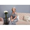 imageAlex Evenings Womens Long Mother of The Bride Sequin Dress with Cold Shoulder Flutter Sleeves Petite and Regular SizesSilver