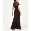 imageAlex Evenings Womens Long Shift Dress with Illusion Neckline Petite and Regular SizesBlack Dress