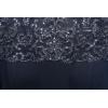 imageAlex Evenings Womens Long Shift Dress with Illusion Neckline Petite and Regular SizesNavy Embroidery