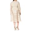 imageAlex Evenings Womens PlusSize Tea Length Aline Dress with Tie BeltChampagne