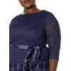 imageAlex Evenings Womens PlusSize Tea Length Aline Dress with Tie BeltNavy
