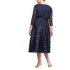 imageAlex Evenings Womens PlusSize Tea Length Aline Dress with Tie BeltNavy